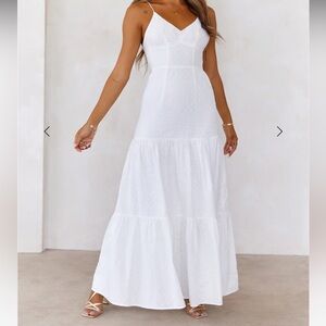Hello Molly White Tiered Maxi Dress